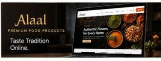 Alaal food store on a laptop