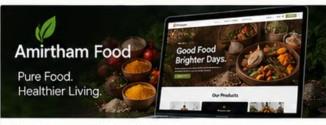 Amirtham Food store on a laptop