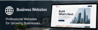 Business website shown on a laptop