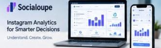 Socialoupe Instagram analytics on a laptop and phone