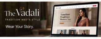 The Vadali ethnic wear store on a laptop